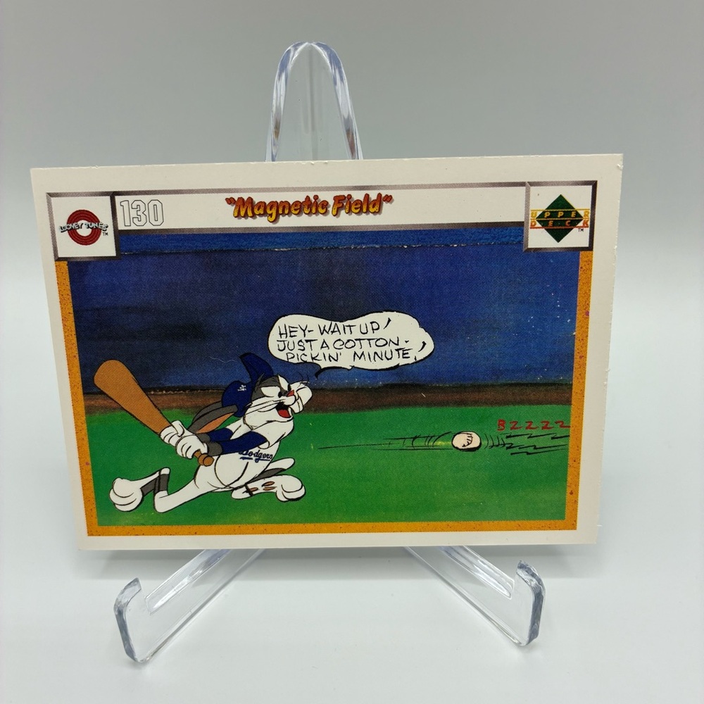VTG 1990 Upper Deck Looney‎ Tunes MLB Card Error Bugs Bunny Dodgers #130/#139